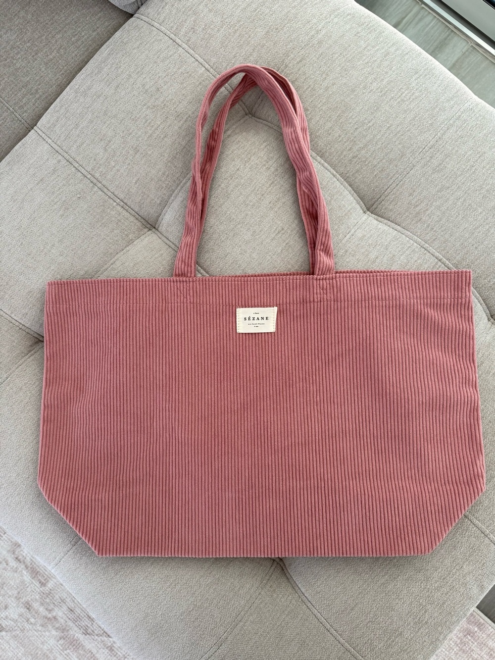 Sezane Velvet Tote Bag Pink